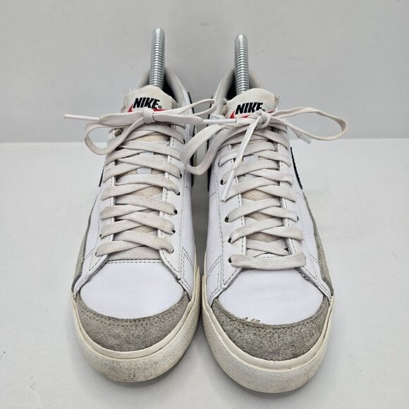 Nike | Blazer '77 white leather black sporty low-top platform sneakers | WMS 6 - Picture 4 of 11